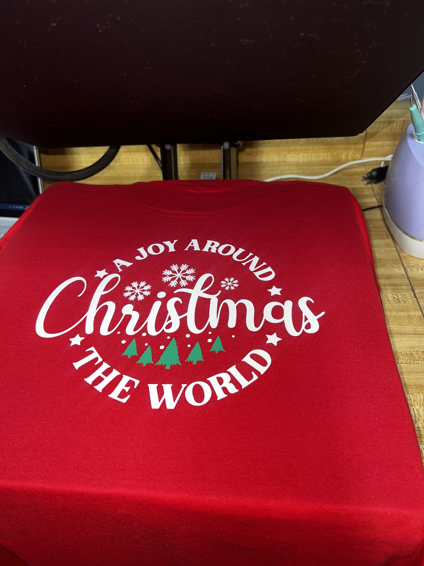 Custom red Christmas holiday sweatshirt by Lashea Creative Studio